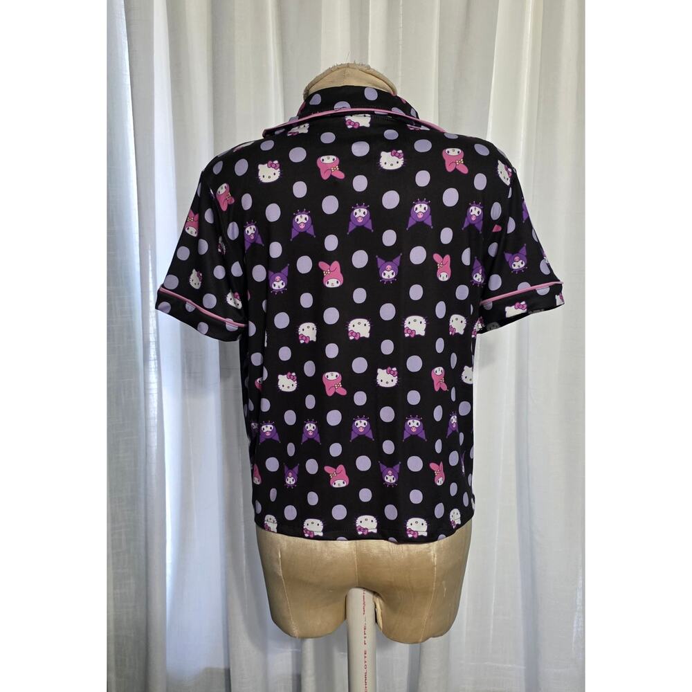 Bioworld Hello Kitty & Friends Character Heads Polka Dot Sleep Shirt PJS NWT S - Picture 3 of 5